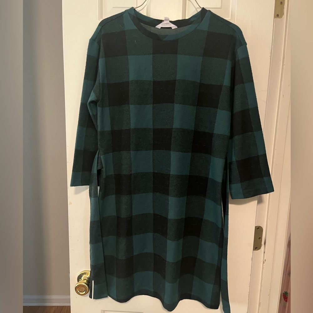 Steve Madden Green Plaid Dress Sz M 4/6